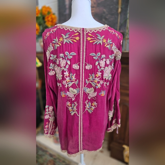 Johnny Was "Lantana" floral embroidered blouse XL - Picture 4 of 8